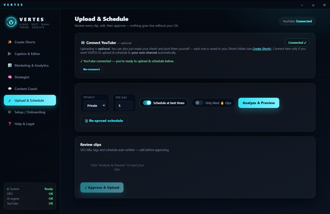 Upload & Schedule